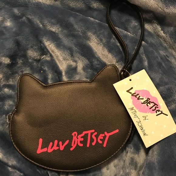 Betsey Johnson Cat Or Dog Coin Purse Wristlet NWT - Picture 2 of 5